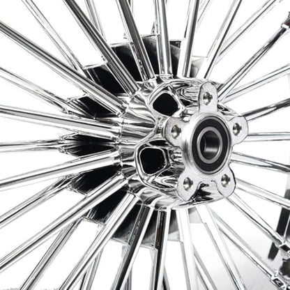 TOFR 21x3.5 16x3.5 Chrome Fat Spoke Wheels For Harley Softail Models 00-22 - color: Chrome, size: Front:21x3.5 Rear:16x3.5