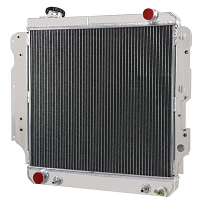 4 Row Radiator For Jeep Wrangler TJ YJ 2.4 2.5 4.0 4.2L 1987-2006 - size: 4 Row Radiator+CNC 1.3Bar Cap