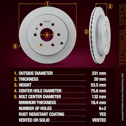 Metrix Premium Chassis Parts 325 & 331mm F/R Brake Rotor Kit Fits Buick - size: 96336MT