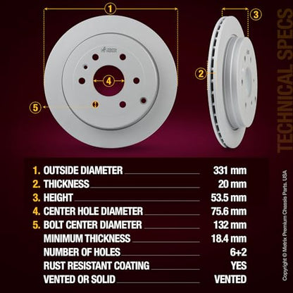 Metrix Premium Chassis Parts 325 & 331mm F/R Brake Rotor Kit Fits Buick - size: 96336MT