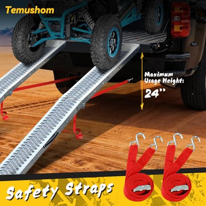 Temushom 67" Folding Truck Ramps, 1000 Lbs Capacity, 2-Pack - size: Silver-67'' L-Usable Height: under 24''