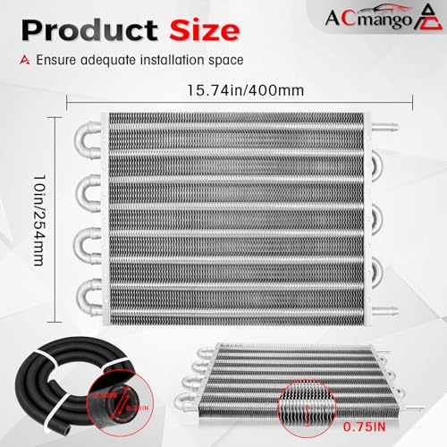 8 Pass Ultra-Cool Tube and Fin Transmission Cooler - color: Silver, size: 8-pass
