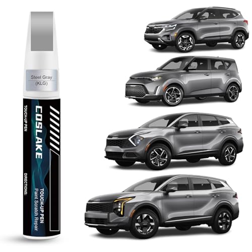 Car Touch Up Paint(Steel Gray(KLG/KLT)) for Kia - color: Steel Gray(KLG/KLT) for 2020-2026 Sportage/2023-2026 Sportage Hybrid/2025-2026 K4/2022-2024 Forte/2021-2025 Sorento Hybrid/2022-2026 Sorento Plug-in Hybrid/2021-2026 Seltos/2022-2025 Soul/2022-2026
