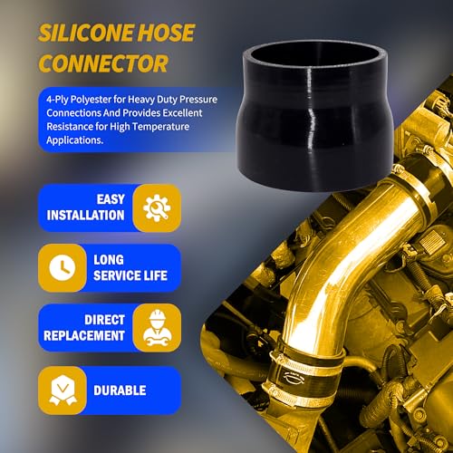 3.5 to 4 inch Silicone Reducer Coupler Hose, 4-Ply 5mm - size: ID 3.5 to 4 inch (89-102mm) Straight