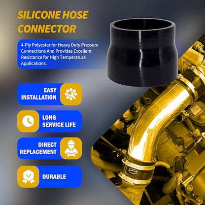 3.5 to 4 inch Silicone Reducer Coupler Hose, 4-Ply 5mm - size: ID 3.5 to 4 inch (89-102mm) Straight
