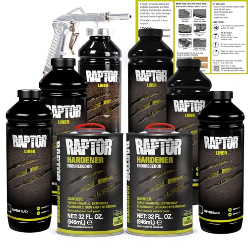 U-POL Raptor Black Urethane Spray-On Truck Bed Liner Kit, 6 Litres