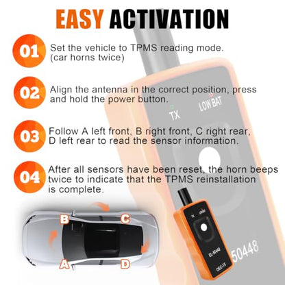 TPMS Relearn Tool for GM Vehicles, EL-50448 TPMS Reset Tool with Battery - size: With Battery
