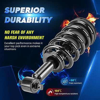Front & Rear Strut Shock Assembly w/Coil Spring Compatible with Chevy Silverado 1500/ GMC Sierra 1500 2007-2013, Replace 139105 4345074, Left & Right, 4PCS - size: Front & Rear