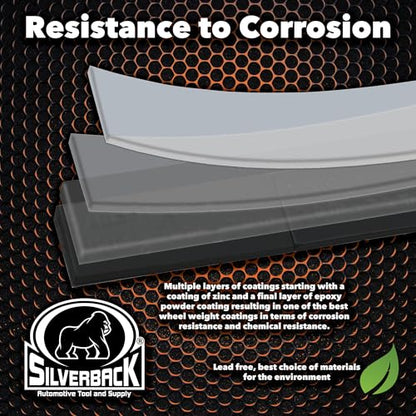 Silverback 1 oz Black Steel Adhesive Wheel Weights, 72-Piece Box - color: Black, size: 1 oz