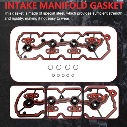 MS96871 5.3L LS Engine Intake Manifold Gasket Set Fits For Chevrolet Silverado Suburban Tahoe GMC Yukon GenIV 5.3L V8 2007-2013 MS19501 - color: QH-GS-GM5300-001