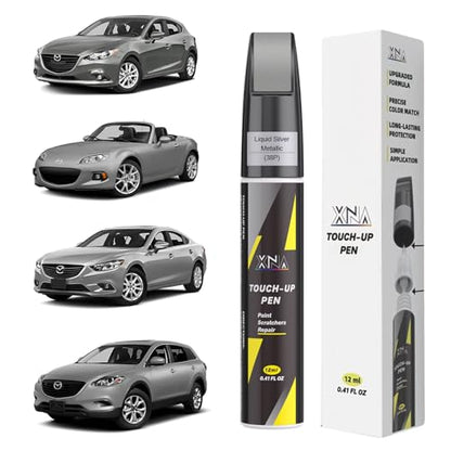 XNA Liquid Silver Metallic(38P) for Mazda Touch Up Paint - color: Liquid Silver Metallic(38P) for 2013-2015 CX-5/2010-2016 MAZDA3/2009-2016 MX-5 Miata/2014-2015 MAZDA6/2011-2015 CX-9/2010-2012 CX-7/2011-2015 MAZDA2/2009-2017 MAZDA5/2010-2011 RX-8