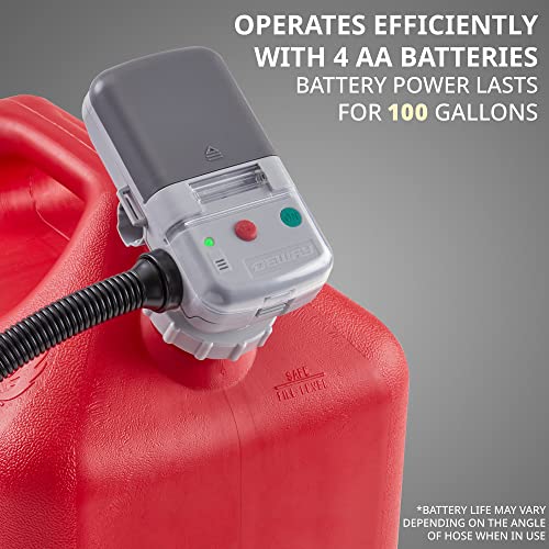 Deway Auto Fuel Transfer Pump with Flow Control Nozzle, Fits Most Gas Cans - style: Hand Trigger Nozzle w/ 51" Plastic Hose
