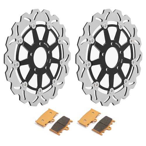 Front Brake Disc Rotors Pads for Suzuki GSXR600 97-03 GSXR750 - color: Black, size: GSXR600 97-03 GSXR750 00-03 TL1000S 97-01