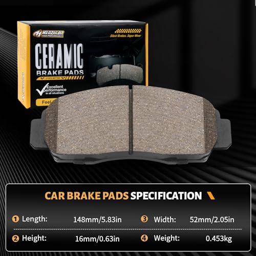 Ceramic Front Brake Pad Set Compatibe with Select Acura:2001-2003 CL;1999-2004 RL;1999-2008 TL;2004-2010 TSX,Compatibe with Select 2003-2009 Acura Accord(D787) - style: HZ787