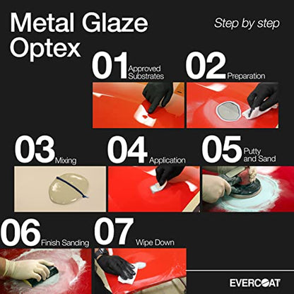 Evercoat Metal Glaze Optex - Highly Adhesive Sanding Polyester Putty & Body Filler - 30 Fl Oz