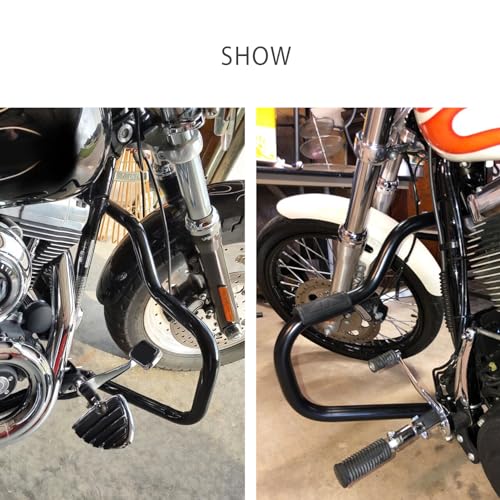 Mofun 1.25" Engine Guard Highway Crash Bar Fit for Harley Dyna 2006-2017 - color: Black A