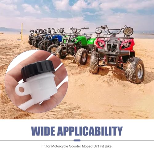 Master Cylinder Fluid Oil Reservoir, Rear Brake Fluid Reservoir Clutch Tank Oil Cup, Universal Fit for Motorcycle Pit Dirt Bike ATV 4 Wheel QUAD (Black & White)