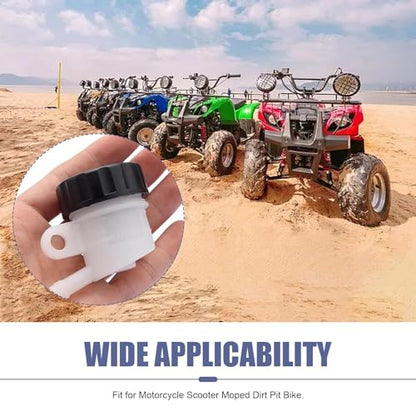 Master Cylinder Fluid Oil Reservoir, Rear Brake Fluid Reservoir Clutch Tank Oil Cup, Universal Fit for Motorcycle Pit Dirt Bike ATV 4 Wheel QUAD (Black & White)