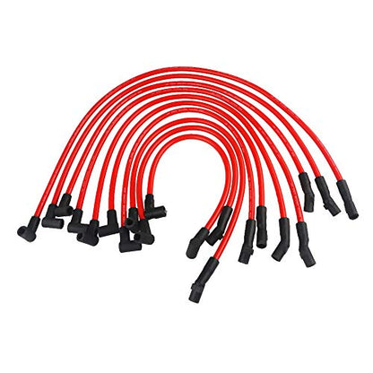 JDMON 10.5mm Spark Plug Wires Compatible with Ford F-150 Mustang 5.0L 5.8L - color: Red