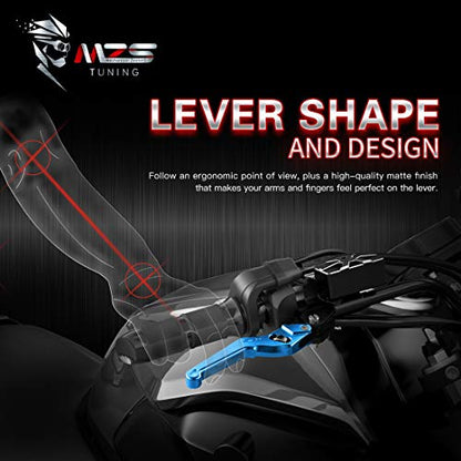 MZS Blue Brake Clutch Levers for MT07 FZ07 FZ09 MT09 XSR FZ1 FZ6 FZ8 Tenere - color: Blue, size: MT07/MT09/Tenere700/XSR700/XSR900/FZ1