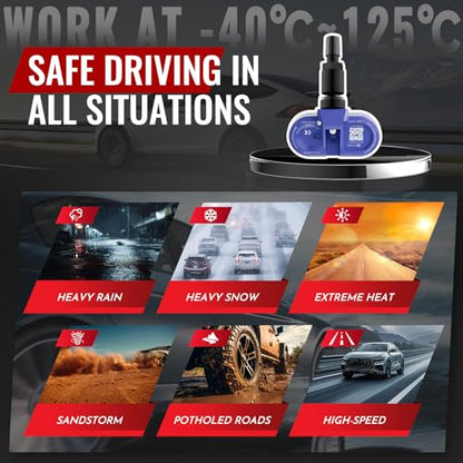 TPMS Sensor Tesla, Bluetooth Tire Pressure Monitoring System Sensor, 4 Pack - size: 4 PCS-TPMS Sensor Bluetooth