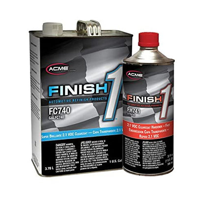 SHERWIN WILLIAMS Finish 1 Gloss Clearcoat Gallon Kit | A High Solids 2.1 VOC Urethane Clear Coat With Fast Clear Coat Hardener (Quart) | For Basecoats and Low VOC Single-Stage Enamels
