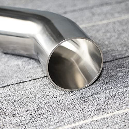 4" Stainless Steel Elbow 45° Mandrel Bend Elbow - 1.5D CLR Loose Radius - 14GA /.078" Wall - 2" Legs - SS304 Stainless Elbow for Car Modified Exhaust Elbow Pipe, Pipeline engineering, etc - size: OD: 4"