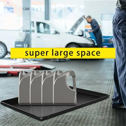 6 Pcs Extra Large Oil Drip Pan, 35.4×24×1.6Inches Oil Drain Pan for Under Car,Plastic Oil Drip Tray for Garage, Fridges, Washing Machines, Cat Litter Box,Keeps Floors Safe & Clean - size: 6 Pack