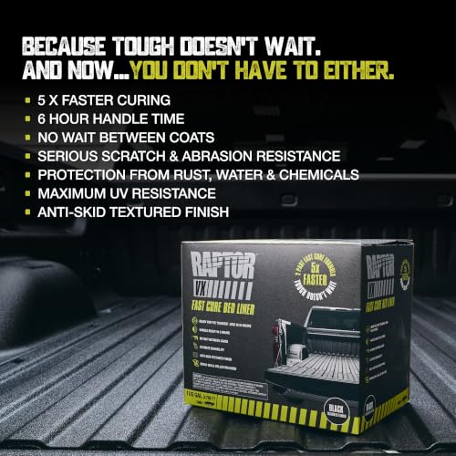 RAPTOR VX Fast Cure Spray & Roll-On Truck Bed Liner Kit, 4 Quarts