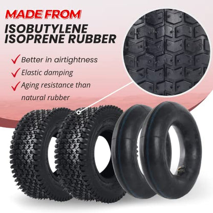 (2-Set) AR-PRO Replacement 13x5.00-6 Tire and Inner Tube Sets for Razor Dirt Quad Versions 1-18 - Compatible with Yerf Dog, Motovox, and More - Also Compatible with Yard Tractors and Hand Trucks - size: 13x5.00-6, TR-87
