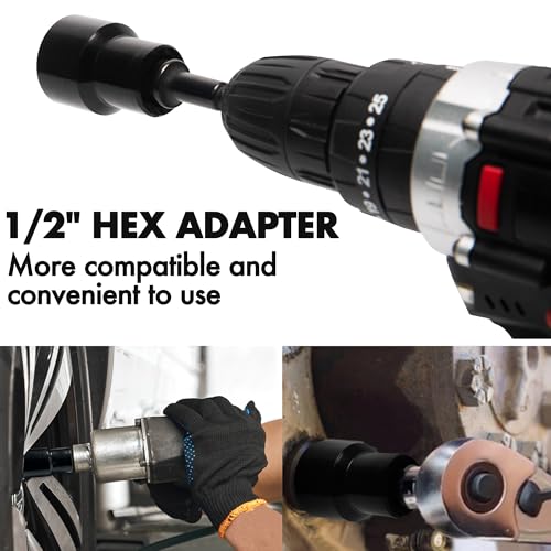 7 PCS Lug Nut Remover Socket Set Heavy Duty 1/2" Drive Wheel Lock Bolt Extractor Kit Large Size 17-26mm for Stripped, Damaged, Rounded Bolts and Fasteners, Cr-Mo Steel - size: 1/2"(17-26mm)
