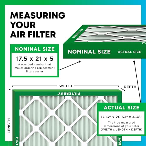 Filterbuy 17.5x21x5 Air Filter MERV 11 Pet & Allergy Defense (4-Pack) - style: 17.5x21x5