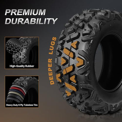 TUFFIOM 26x9-12 ATV Tires Set of 2 for All Terrains, Mud Sand Off-road ATV UTV Tire for Trail Vehicles, 6 PR, Deep Tread, Tubeless - size: 26 x 9.00-12 (2 pack)