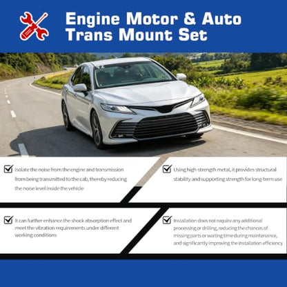 Motor & Transmission Mount Kit fits Camry 2.5L 2018-2022