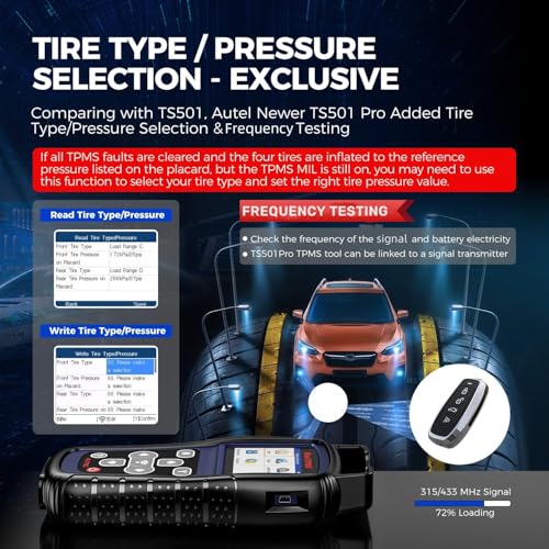 Autel MaxiTPMS TS501 PRO TPMS Programming Tool, Same as TS508, 2026 TPMS Relearn Tool Newer of TS501 TS408S TS408, Activate Relearn 99% Sensors, Program MX-Sensors, Read Clear DTCs, TPMS Diagnostic