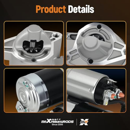 maXpeedingrods 17882N Starter Motor for Jeep Liberty 2003 2004 2005, V6 3.7L, 12V 1.2KW 10 Teeth Clockwise, Replace# 56041641AF, 56041641AG, M1T86884 - style: 17882N