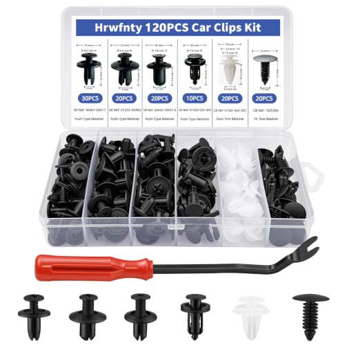 120PCS Car Clips Kit, 6 Popular Sizes, Fits Most Vehicles