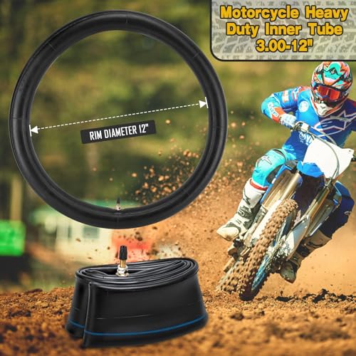 (2-Pack) 3.00-12 (80/100-12) Heavy Duty Dirt Bike Inner Tubes TR4 Valve - size: 3.00-12" (80/100-12")