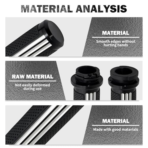 1 Inch Cable Throttle Handlebar Grips Motorcycle Hand Grips - color: #3 Black&Chrome