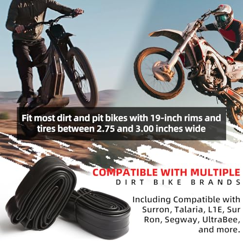 AR-PRO (2-Pack) 2.75/3.00-19" Heavy Duty Dirt Bike Inner Tubes with TR4 Valve Stem for 70/100-19, 80/100-19 19" Dirt Pit Tires, Compatible with Surron, Talaria, Segway, UltraBee and More - size: 2.75/3.00-19" (70/100-19), TR4 Valve