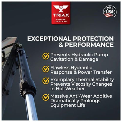 TRIAX Powerflow AW 68 Multi-Viscosity HLP Hydraulic Oil | 6,000 Hour Extended Life | Triple Anti-Wear | True All Season | Pour Point Down to -40F | Virtually Zero Foaming (1 Gallon) - size: 1 Gallon