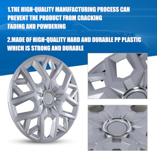 Winjet 15 Inch Set of 4 Premium Universal Hubcaps PP Material Wheel Cover,Replacement R15 Hub Caps Universal,Auto Tire Replacement Exterior Cap Snap On Car Truck SUV(15 Inch,Set of 4) - color: Lacquer(5181-B-15), size: 15 inch