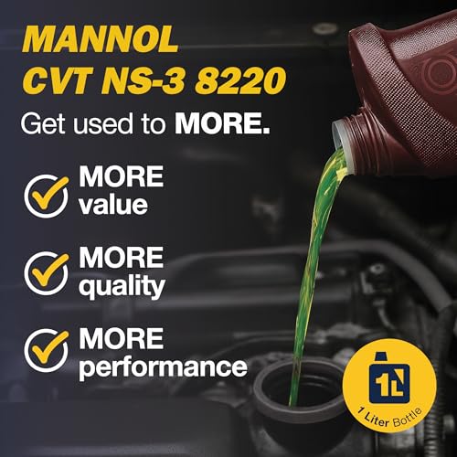 MANNOL 8220 NS-3 Synthetic CVT Transmission Fluid, Smooth Gear, Bottle, 1L (Pack of 3) - size: 1L (Pack of 3)