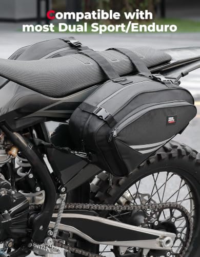 KEMIMOTO Dirt Bike Motorcycle Saddlebags 20L with Waterproof Rain Covers
