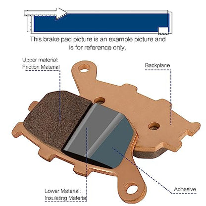 Sintered Brake Pads for Honda VTX1300 2004-2011/Shadow 1100/VT1300 CX Fury 2010-2021/VT1300 CR CS Sabre 2010-2014/VT1100C2 ACE Sabre 1995-2007 - style: Sintered Metal