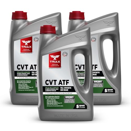 TRIAX CVT ATF – Universal Full Synthetic CVT Transmission Fluid (Green) – for Nissan NS-3, NS-2, Subaru CVTF-II, Honda HCF-2, Toyota CVT FE & Many More (5 Quart - Pack of 3) - size: 5 Quart Jug - 3 Pack