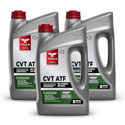 TRIAX CVT ATF – Universal Full Synthetic CVT Transmission Fluid (Green) – for Nissan NS-3, NS-2, Subaru CVTF-II, Honda HCF-2, Toyota CVT FE & Many More (5 Quart - Pack of 3) - size: 5 Quart Jug - 3 Pack