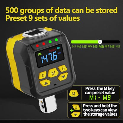 Digital Torque Wrench Adapter 1/2" Drive, 7.5-147.5 ft-lb - size: 200 Nm