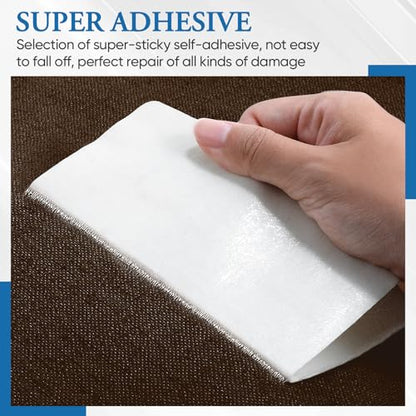 Canvas Patch 5.5 x 8 Inches 6Pcs Self-Adhesive Waterproof Canvas Patch Kit for Repairing Tents,Sofas,Boat Covers,Camping Chair,Awnings,Car Seats.(Dark Brown) - color: Dark Brown, size: 5.5"×8"