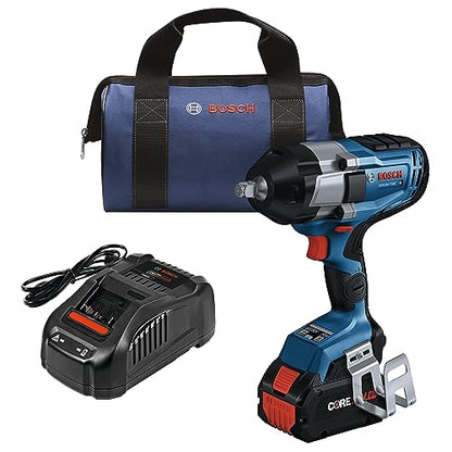 BOSCH GDS18V-740CB14 PROFACTOR™ 18V Connected 1/2 In. Impact Wrench Kit with Friction Ring and (1) CORE18V 8 Ah High Power Battery - style: w/ 18V 8 Ah Battery & Bluetooth Connectivity